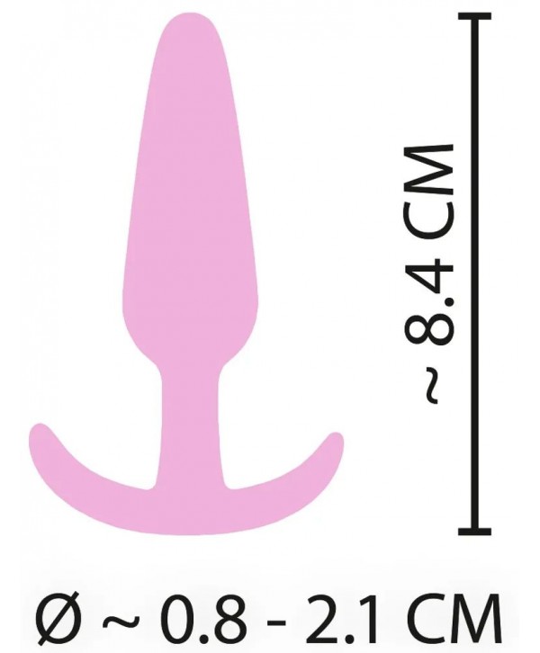 Розовая анальная втулка Mini Butt Plug - 8,4 см.