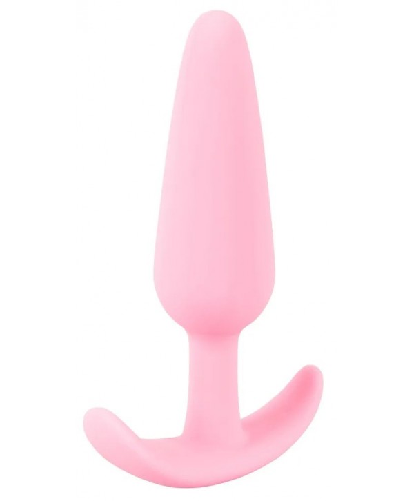 Розовая анальная втулка Mini Butt Plug - 8,4 см.