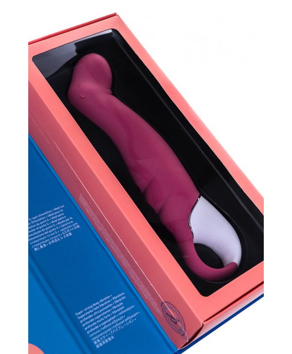 Вибратор Satisfyer Petting Hippo с загнутым кончиком - 22,9 см.