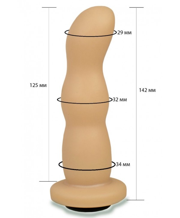 Телесная рельефная насадка Harness - 14,2 см.