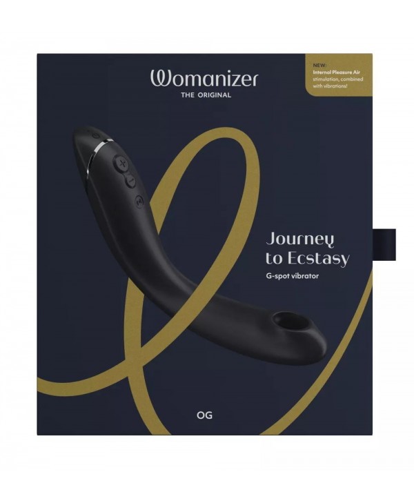 Темно-серый стимулятор G-точки Womanizer OG c технологией Pleasure Air и вибрацией - 17,7 см.