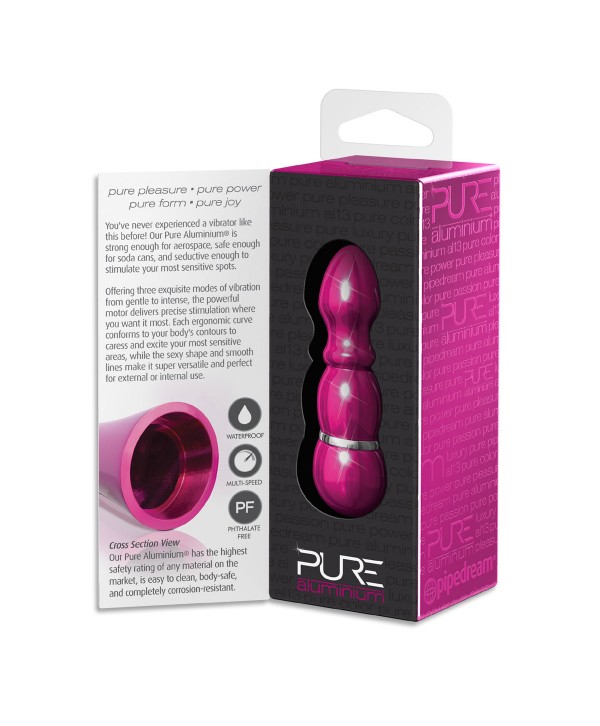 Алюминиевый рельефный вибратор PINK SMALL - 7,5 см.