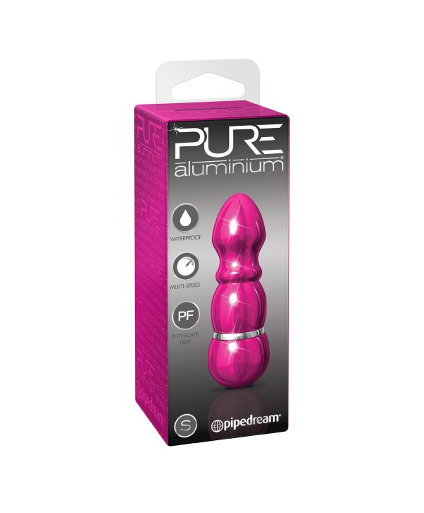 Алюминиевый рельефный вибратор PINK SMALL - 7,5 см.