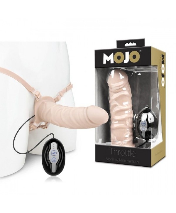 Поясной полый вибратор Mojo Throttle Vibrating Male Harness - 18 см.