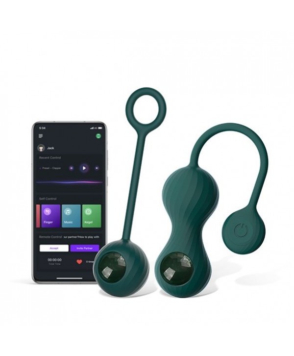 Изумрудные вагинальные шарики Magic Motion Crystal Duo Smart Kegel Vibrator with Weight Set