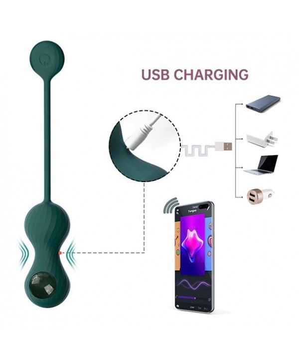 Изумрудные вагинальные шарики Magic Motion Crystal Duo Smart Kegel Vibrator with Weight Set
