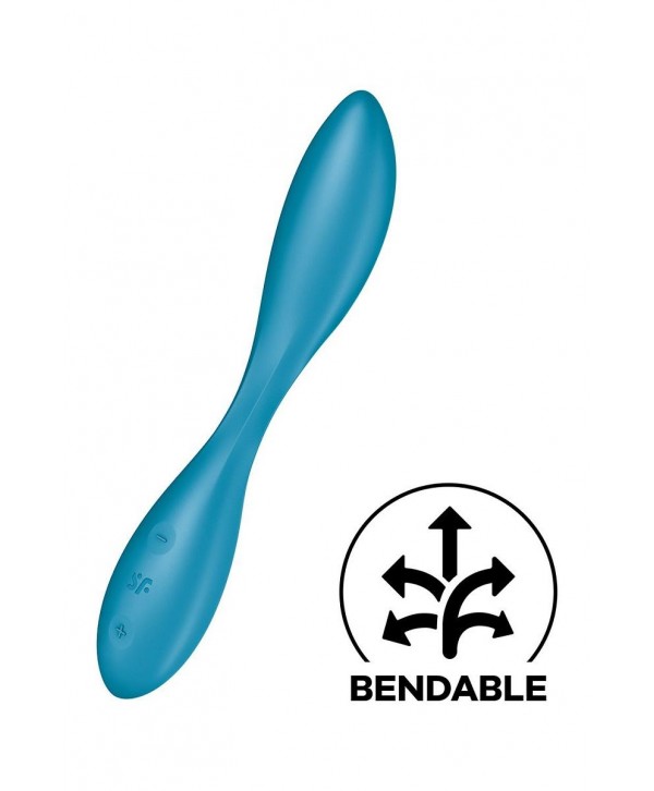 Синий гибкий вибратор Satisfyer G-Spot Flex 1 - 19,5 см.