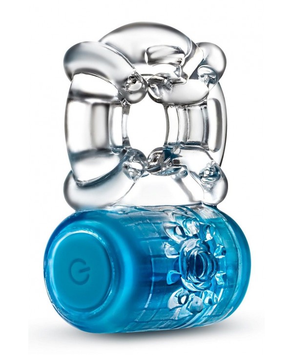 Синее эрекционное виброкольцо One Night Stand Vibrating C-Ring