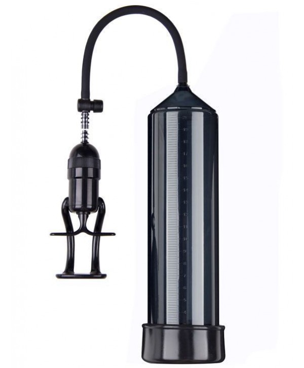 Чёрная вакуумная помпа Eroticon PUMP X3 с ручным насосом
