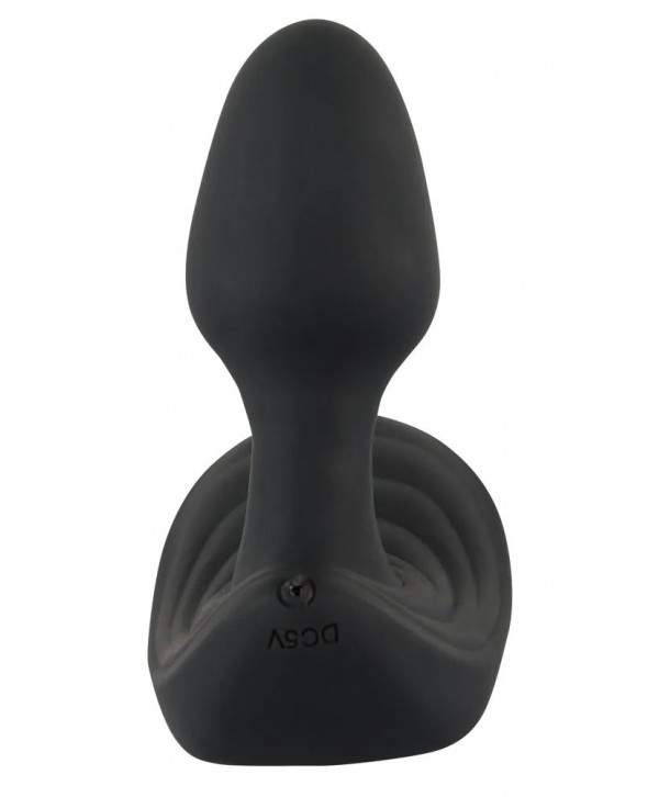 Черный вибростимулятор простаты Butt Plug с функцией расширения - 10,7 см.