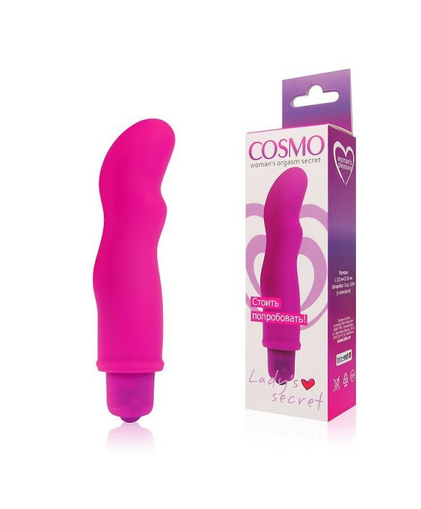 Розовый фантазийный вибромассажер Cosmo - 11,5 см.