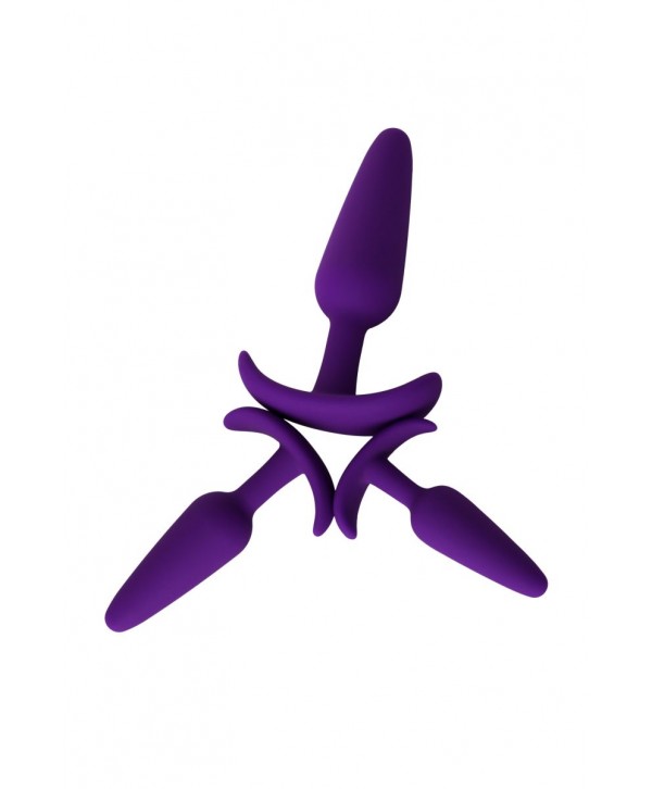 Набор из 3 фиолетовых анальных втулок A-toys