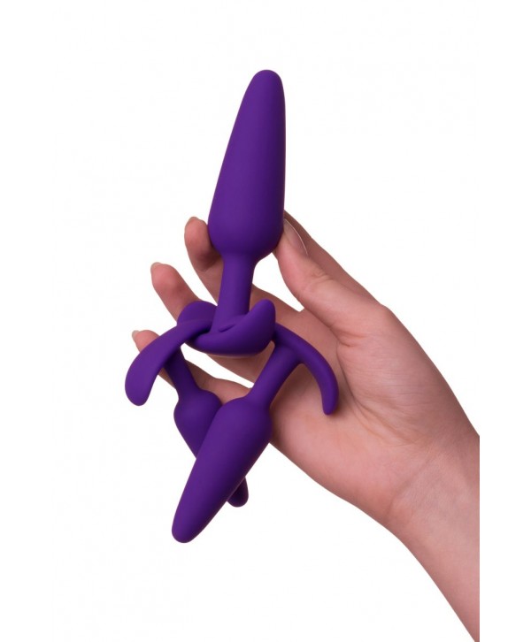 Набор из 3 фиолетовых анальных втулок A-toys