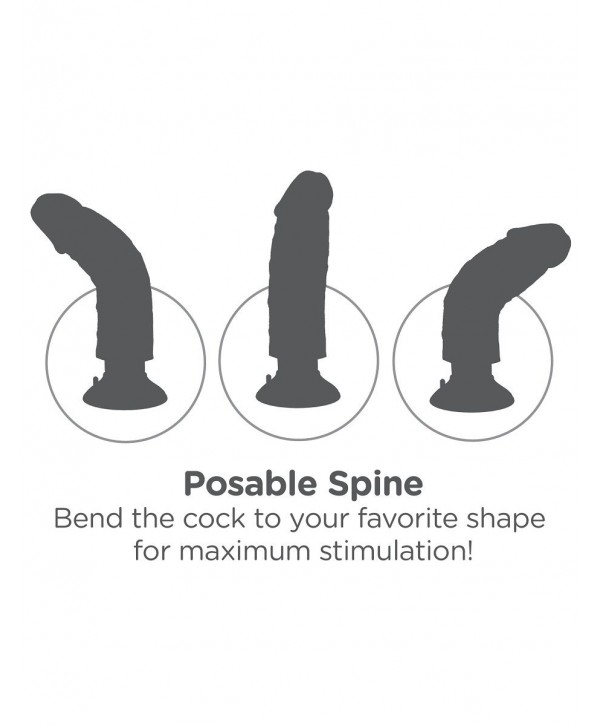 Телесный вибромассажер 10  Vibrating Cock with Balls - 25,4 см.