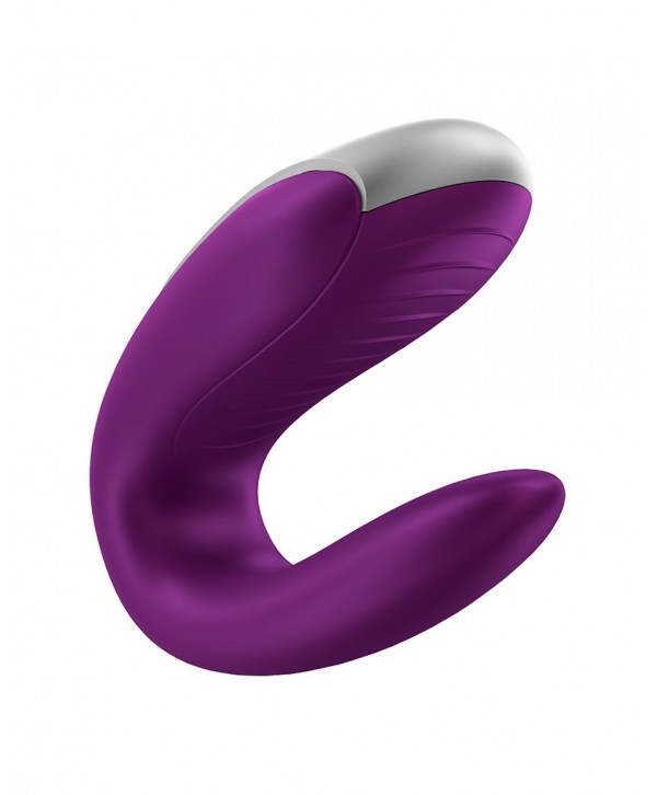 Фиолетовый вибромассажёр для пар Satisfyer Double Fun