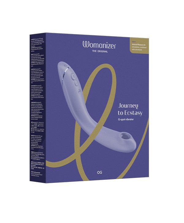Сиреневый стимулятор G-точки Womanizer OG c технологией Pleasure Air и вибрацией - 17,7 см.