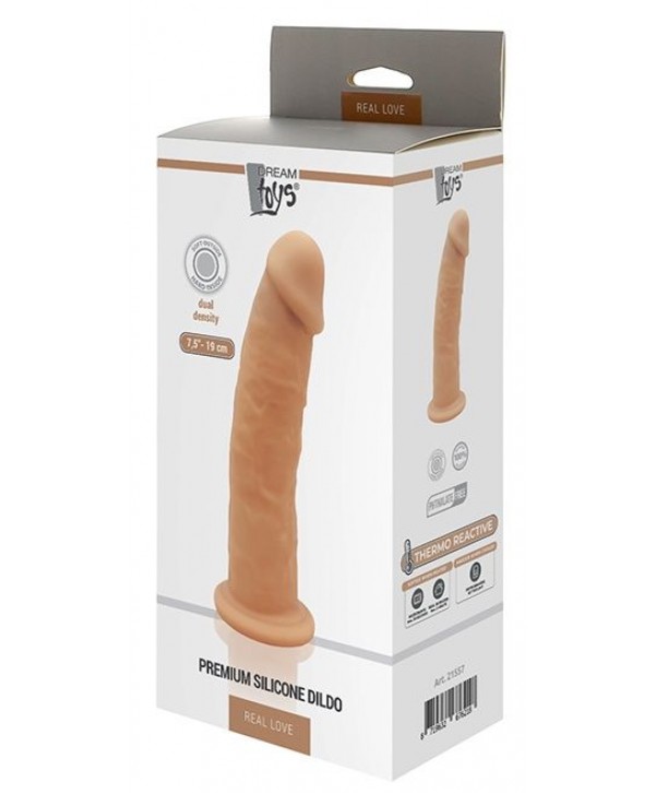 Телесный фаллоимитатор на присоске DILDO 7.5INCH - 19 см.