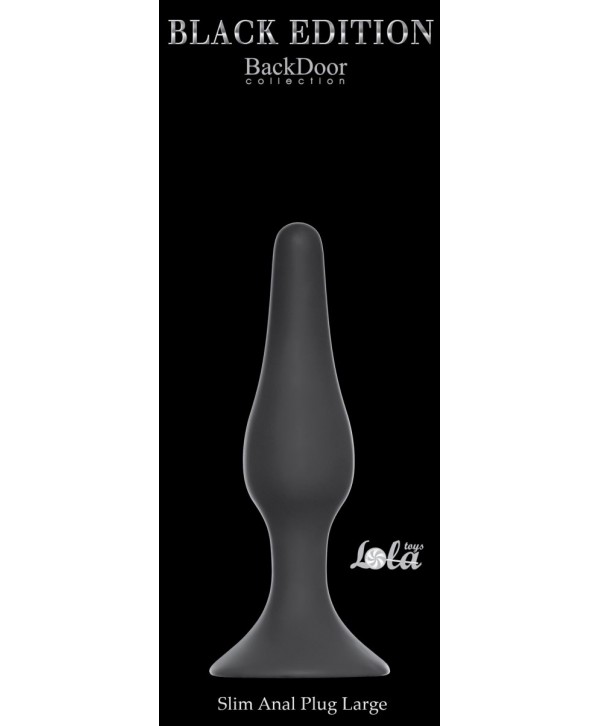 Чёрная анальная пробка Slim Anal Plug Large - 12,5 см.
