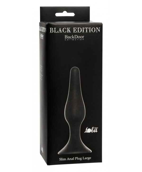 Чёрная анальная пробка Slim Anal Plug Large - 12,5 см.