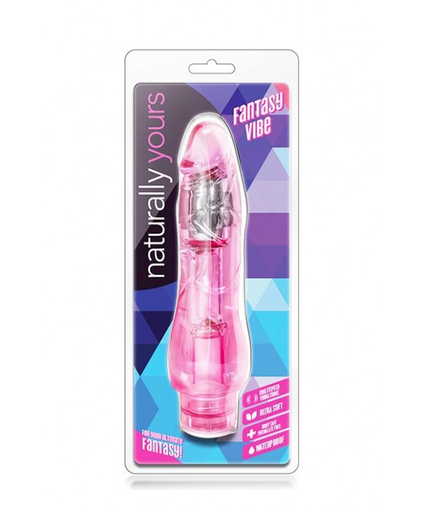 Розовый вибратор-реалистик Fantasy Vibe - 22,8 см.