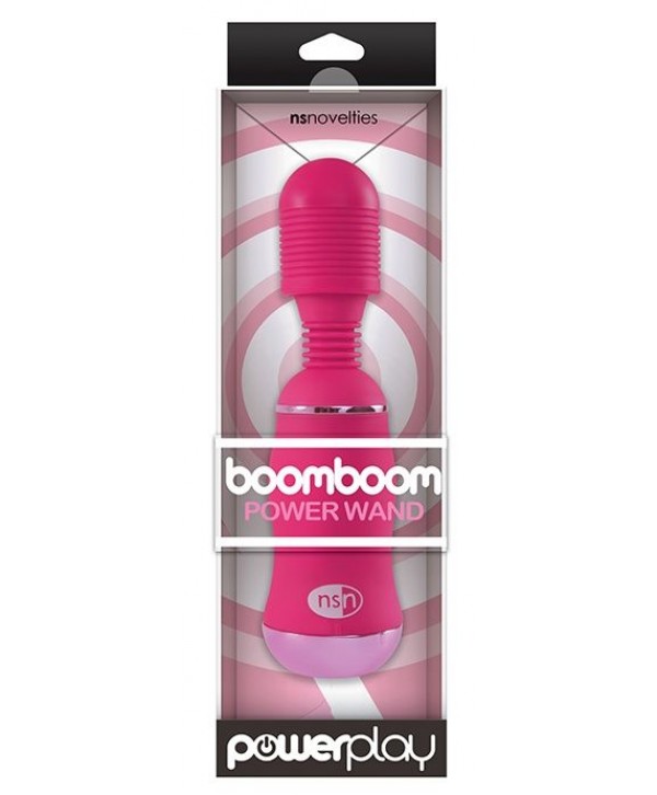 Ярко-розовый вибромассажер с усиленной вибрацией BoomBoom Power Wand