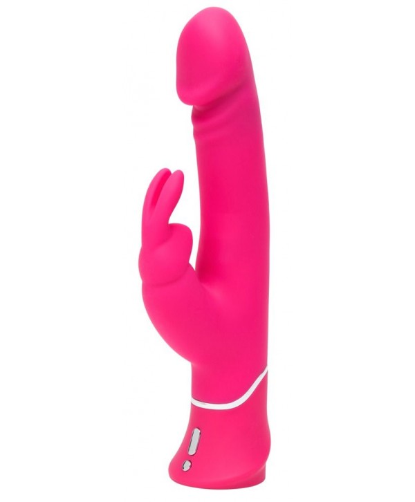 Розовый вибратор-кролик Realistic Dual Density Rechargeable Rabbit Vibrator - 25,5 см.