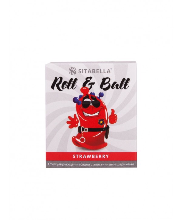 Стимулирующий презерватив-насадка Roll   Ball Strawberry