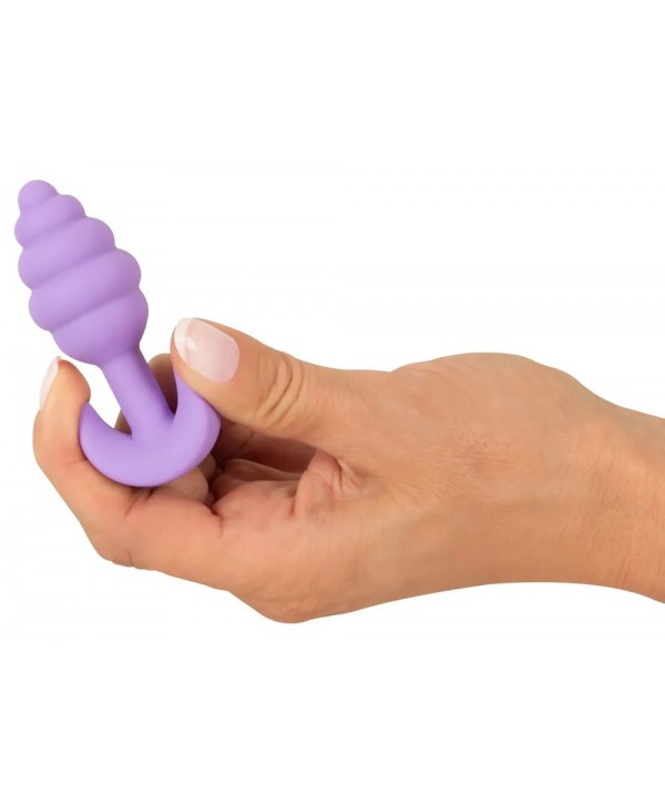Фиолетовая анальная втулка Mini Butt Plug - 7,5 см.