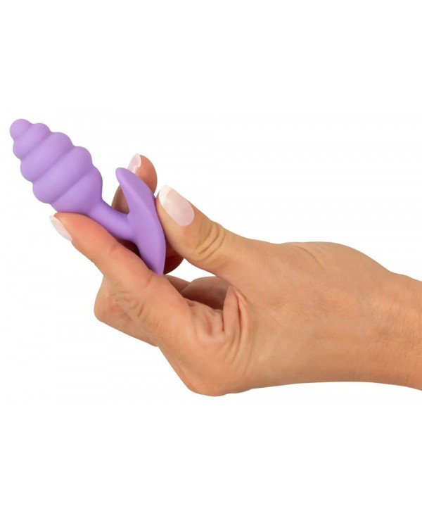 Фиолетовая анальная втулка Mini Butt Plug - 7,5 см.