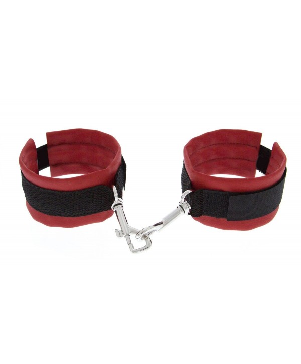 Красно-чёрные полиуретановые наручники Luxurious Handcuffs