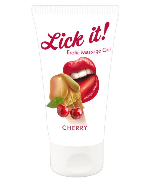 Лубрикант на водной основе Lick it! Cherry с ароматом вишни - 50 мл.