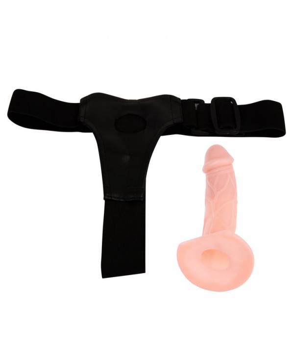 Телесный фаллоимитатор на трусиках Jessica Strap-On - 15,5 см.