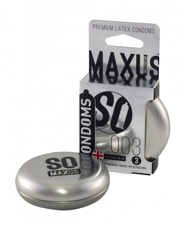 Экстремально тонкие презервативы в железном кейсе MAXUS Extreme Thin - 3 шт.
