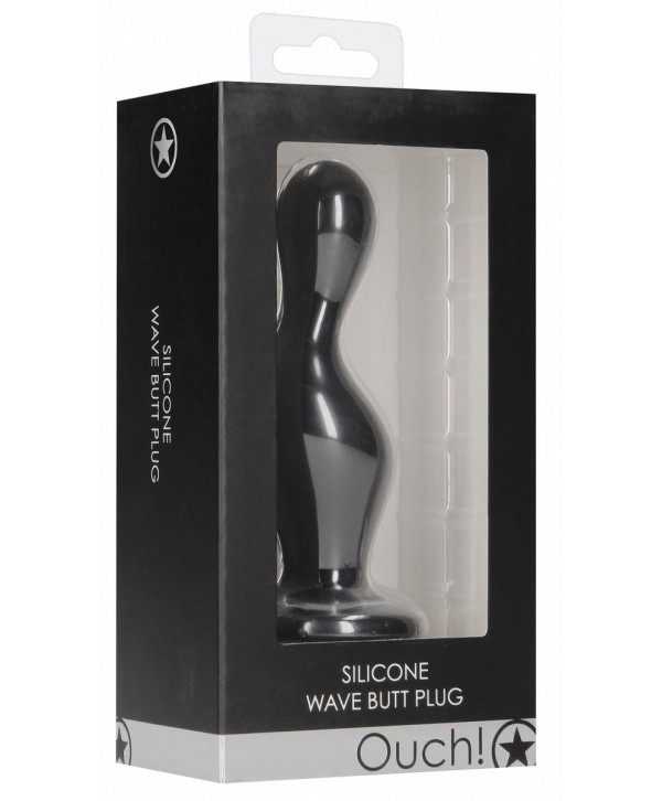 Черная анальная пробка Wave Butt Plug - 11,3 см.