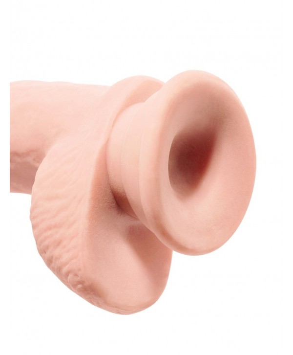 Телесный фаллоимитатор на присоске 10  Triple Density Cock with Balls - 26,7 см.