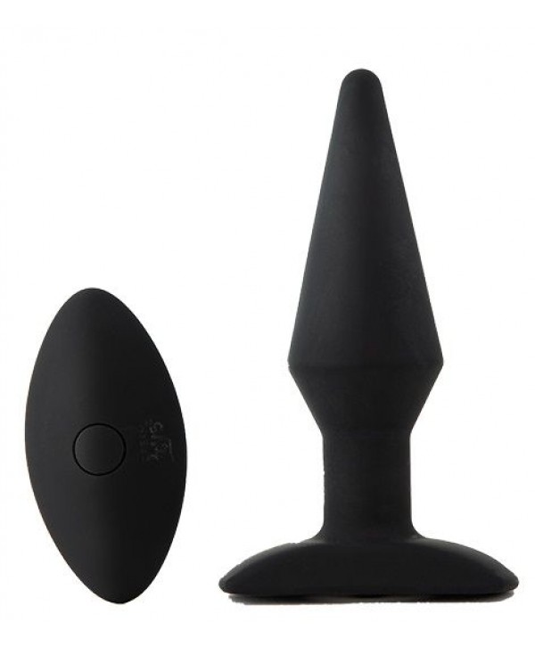 Черный анальный вибромассажер WIRELESS REMOTE PLUG - 13 см.