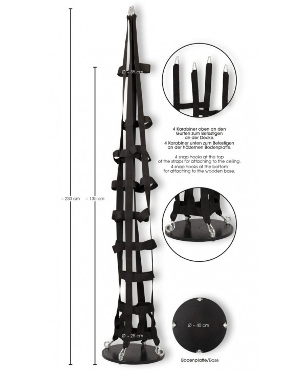 Подвесная клетка из ремешков Hanging strap cage