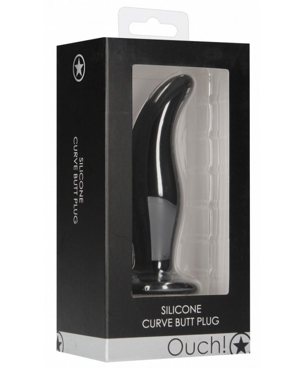 Черная анальная пробка Curve Butt Plug - 11,4 см.
