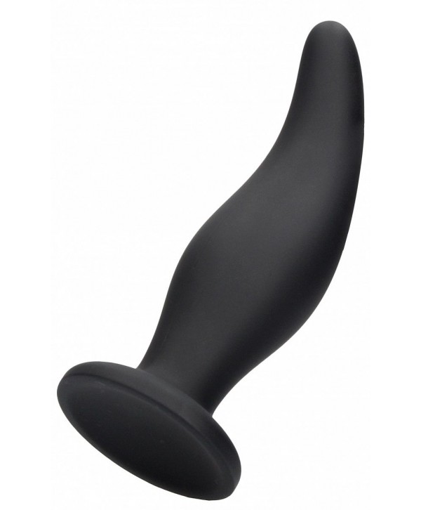 Черная анальная пробка Curve Butt Plug - 11,4 см.