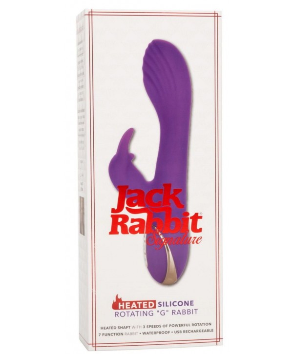 Фиолетовый вибратор-кролик с нагревом Jack Rabbit Signature Heated Silicone Rotating - 21,5 см.