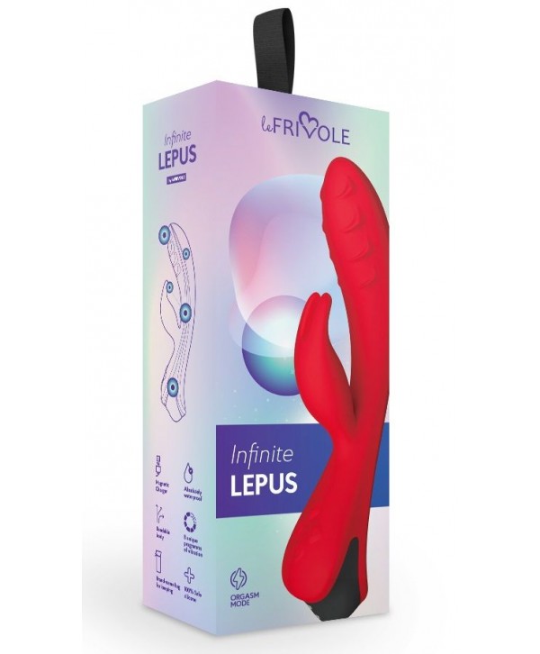 Красный вибратор-кролик Lepus с ребрышками