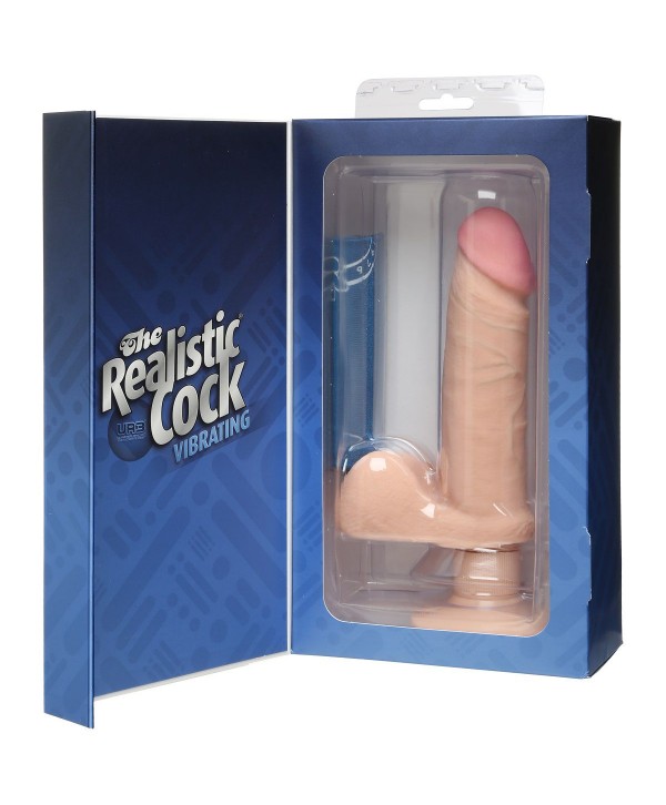 Вибромассажер-реалистик на присоске The Realistic Cock ULTRASKYN Vibrating 6”- 21,6 см.