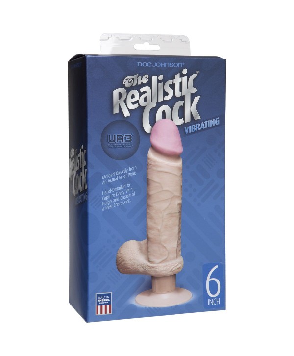 Вибромассажер-реалистик на присоске The Realistic Cock ULTRASKYN Vibrating 6”- 21,6 см.