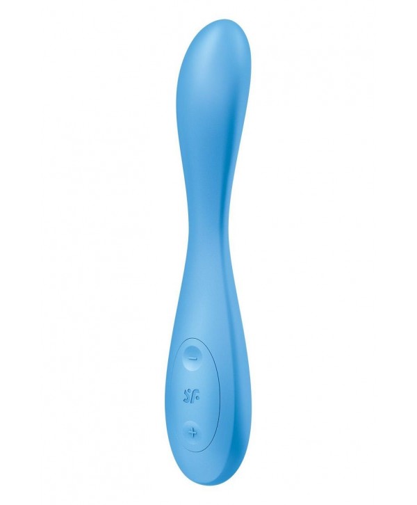 Голубой гибкий вибромассажер Satisfyer G-Spot Flex 4+ - 19 см.