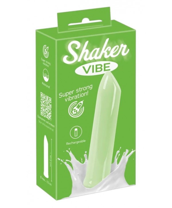 Зеленая вибропуля Shaker Vibe - 10,2 см.