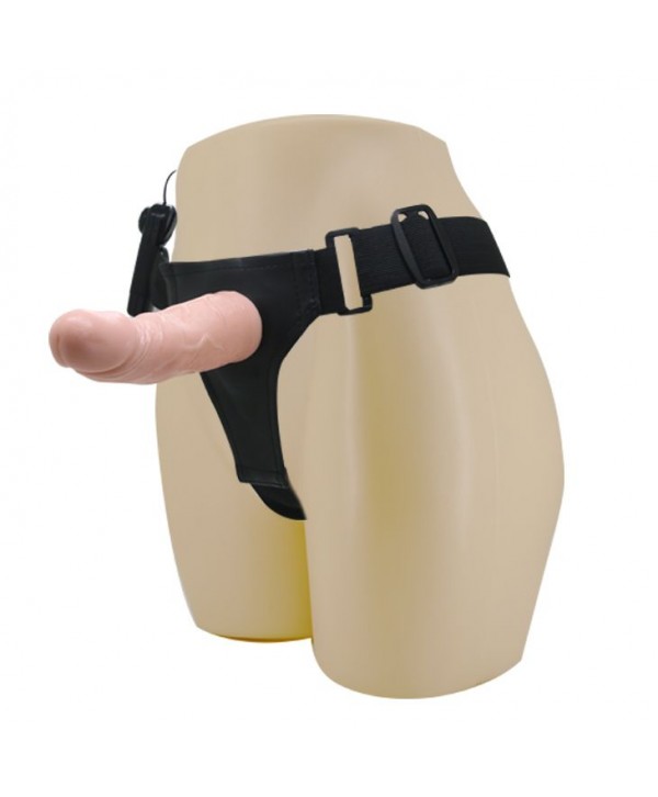 Реалистичный полый фаллоимитатор на трусиках Ultra Passionate Harness - 15 см.