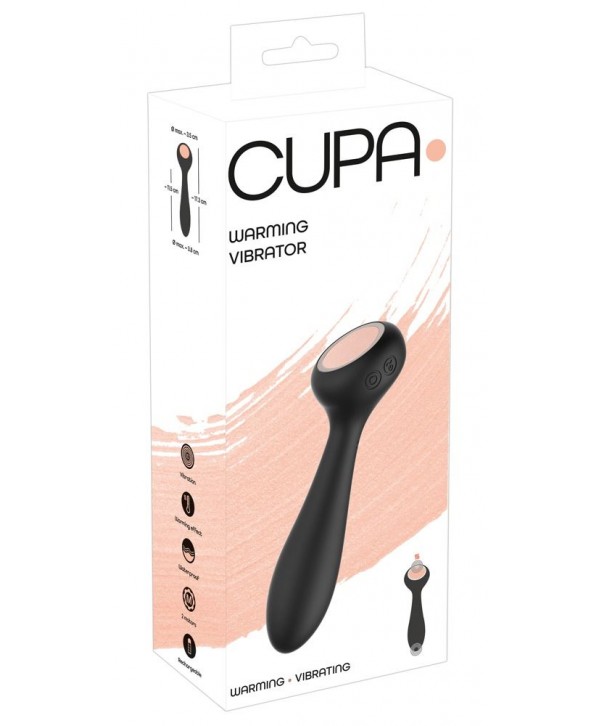 Черный двухсторонний вибратор Cupa Warming