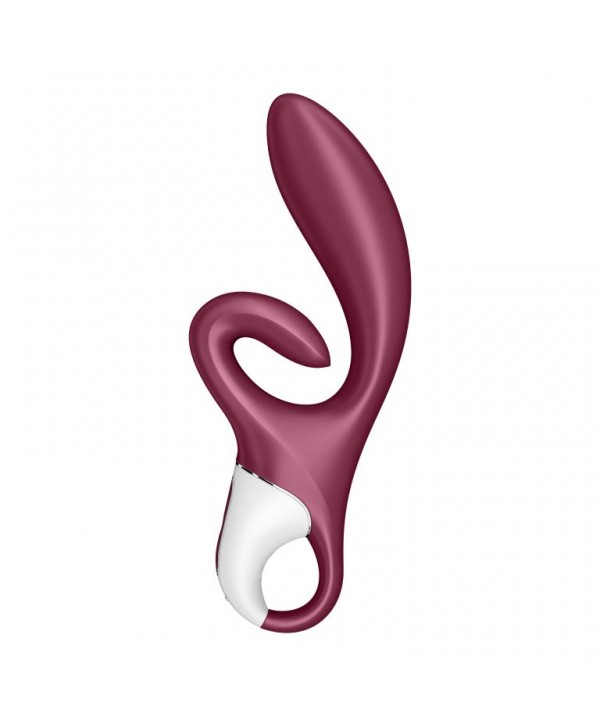 Бордовый вибратор-кролик Touch me - 21,2 см.