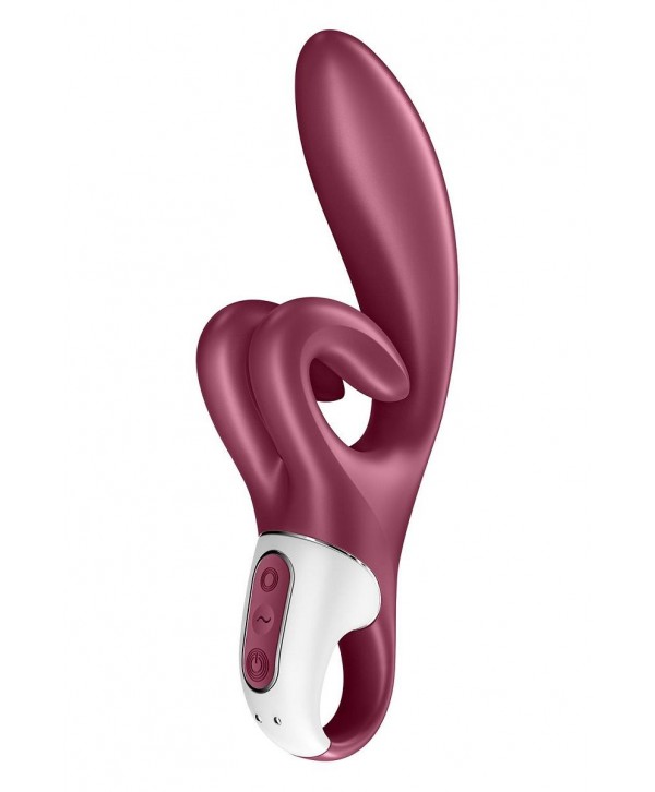 Бордовый вибратор-кролик Touch me - 21,2 см.