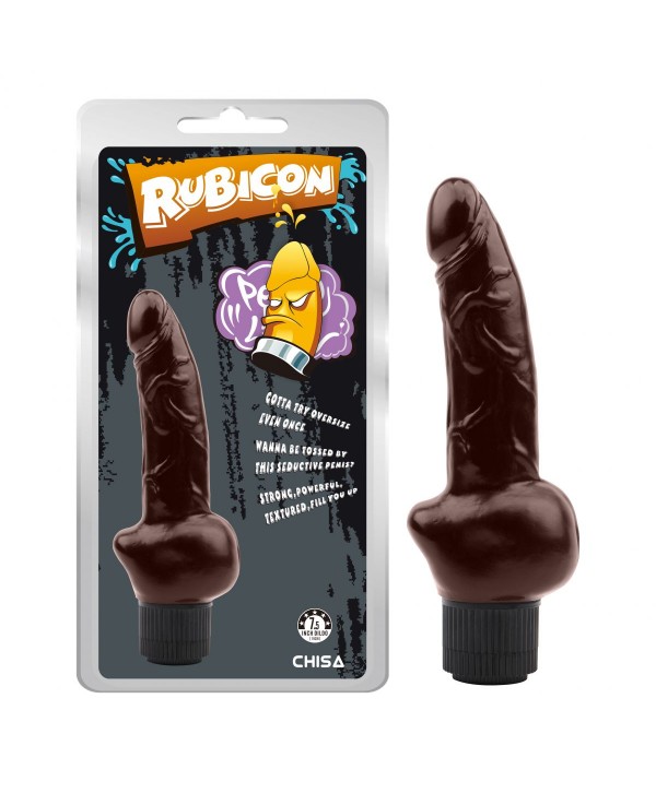 Коричневый вибратор Obsidian Vibe Cock - 19 см.